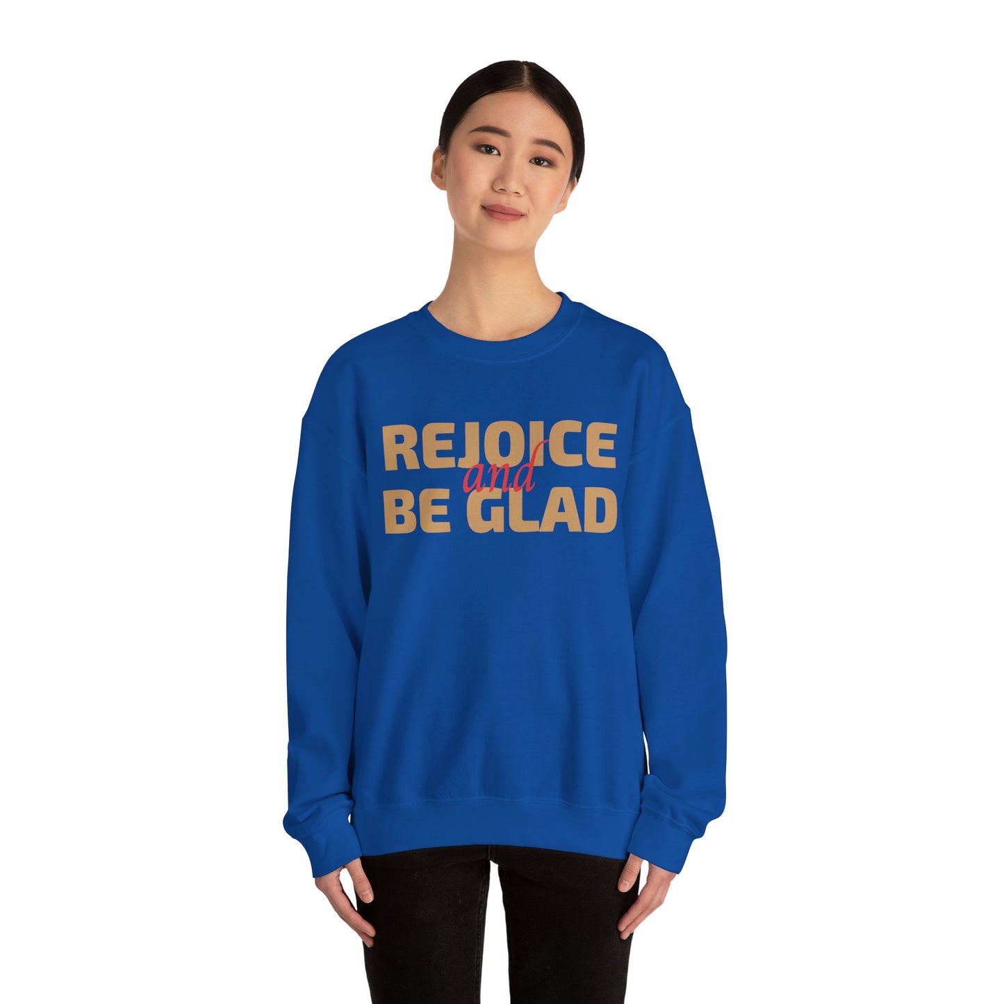 Unisex Heavy Blend Crewneck Sweatshirt Rejoice and Be Glad 🎉✨