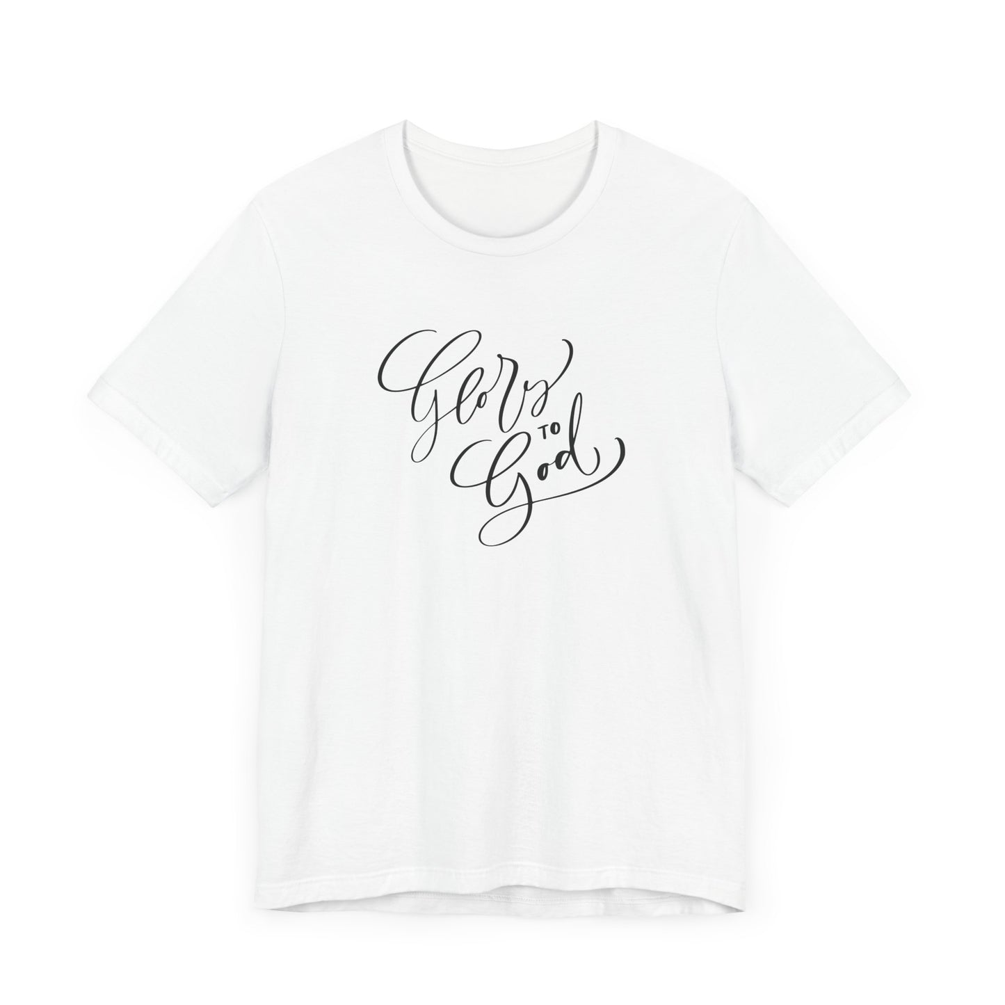 Unisex Jersey Short Sleeve Tee "Glory to God" Inspirational Brush Script