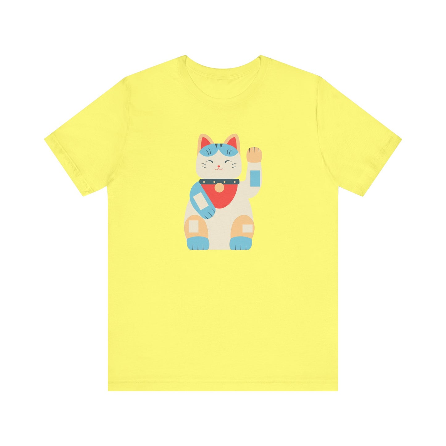 Good Vibes With Maneki-Neko Cat Unisex Jersey Short Sleeve Tee