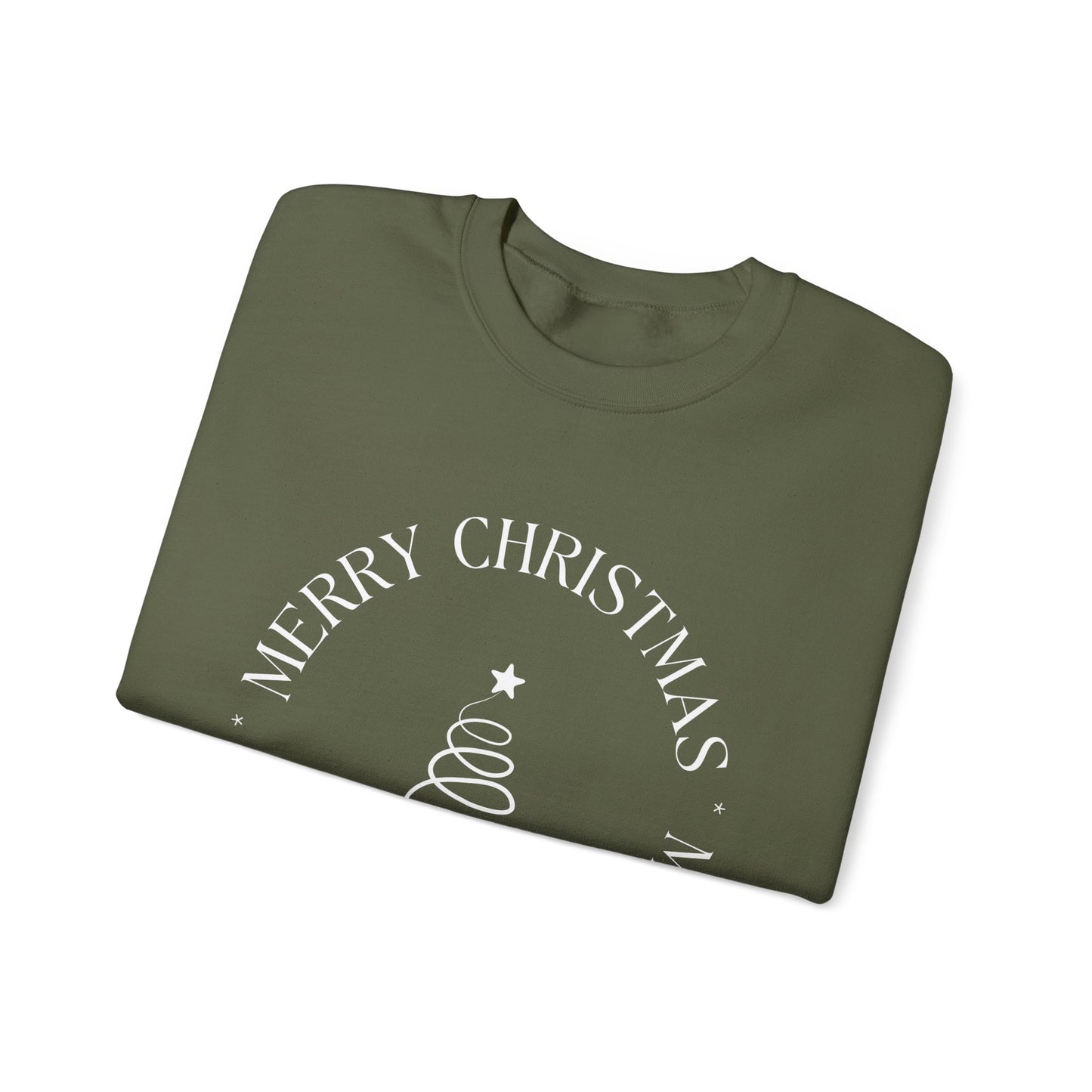 Unisex Heavy Blend Crewneck Sweatshirt Elegant Merry Christmas Tree 🎄✨