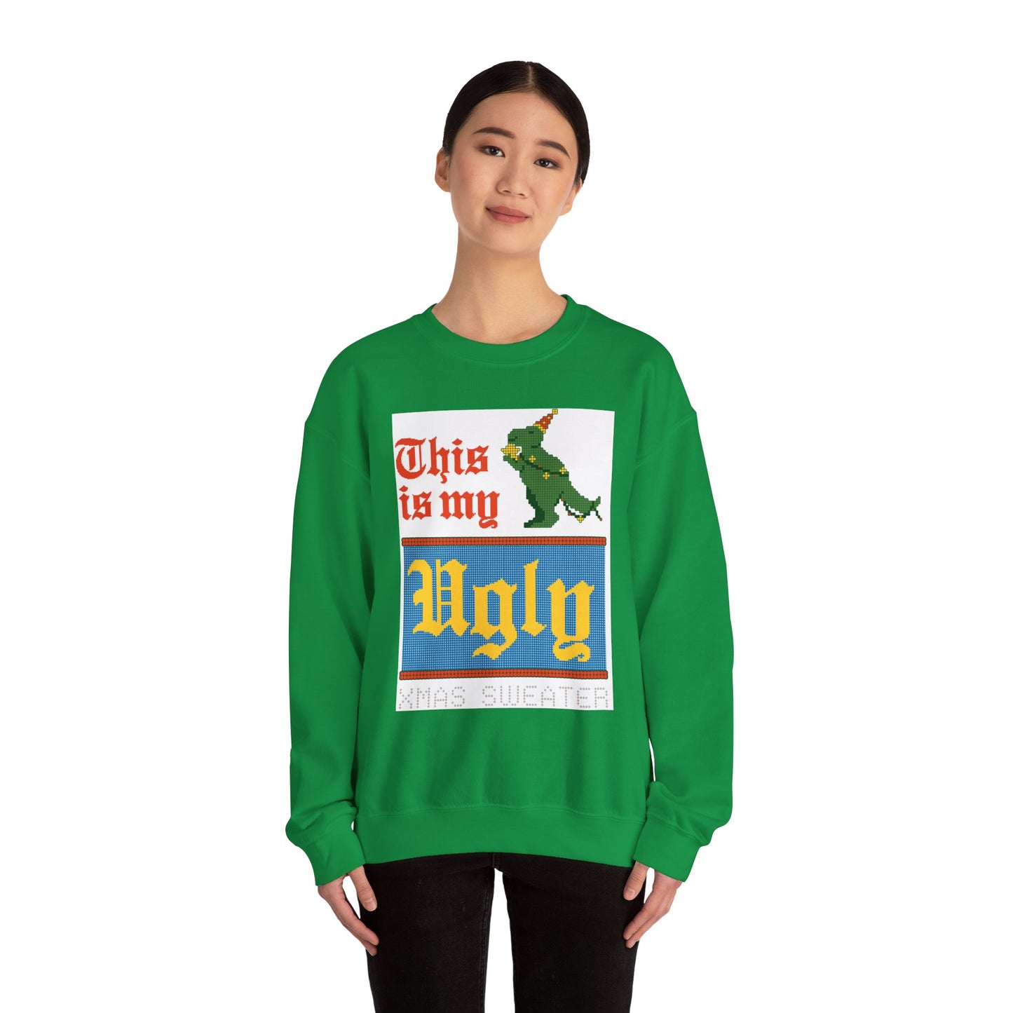 Unisex Heavy Blend Crewneck Sweatshirt This Is My Ugly Xmas Sweater 🦖🎅✨