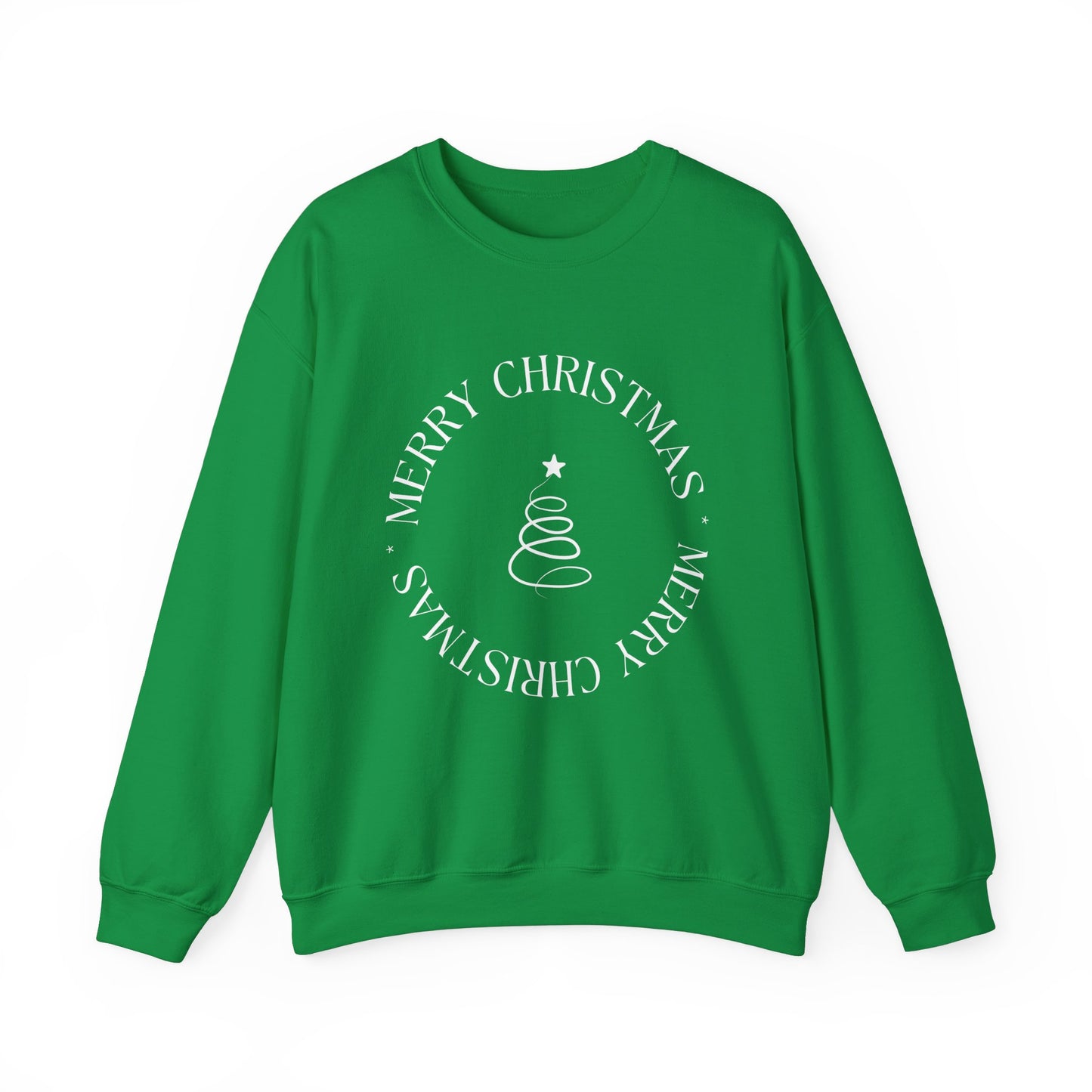 Unisex Heavy Blend Crewneck Sweatshirt Elegant Merry Christmas Tree 🎄✨