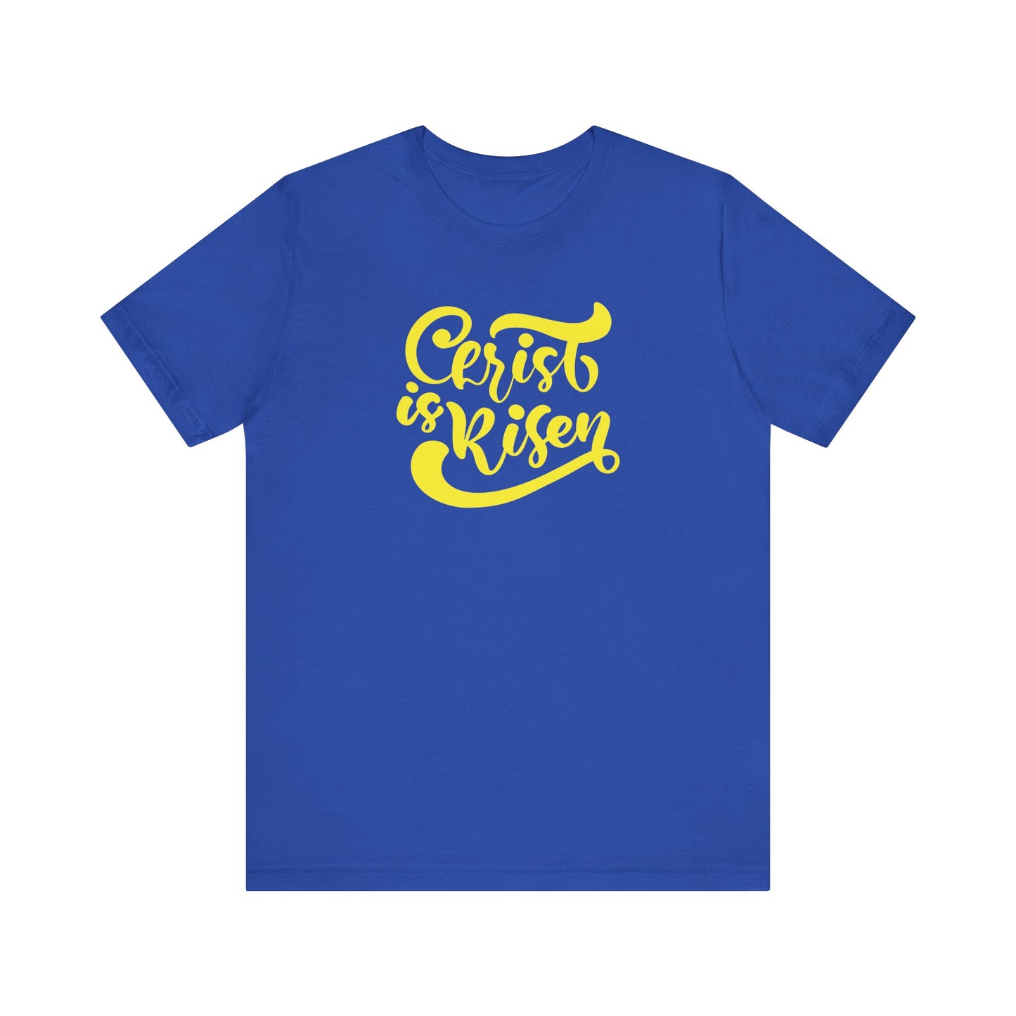 Christ is Risen Yellow Print Unisex Jersey Short Sleeve Tee