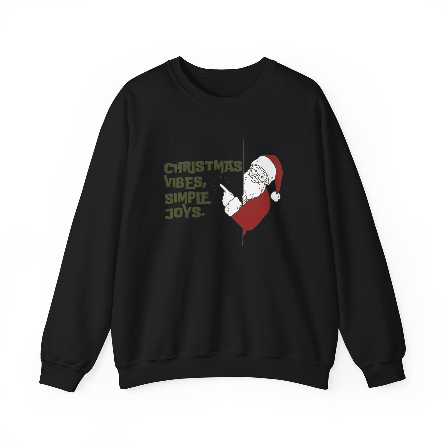 Unisex Heavy Blend Crewneck Sweatshirt Christmas Vibes Simple Joys with Santa 🎅✨