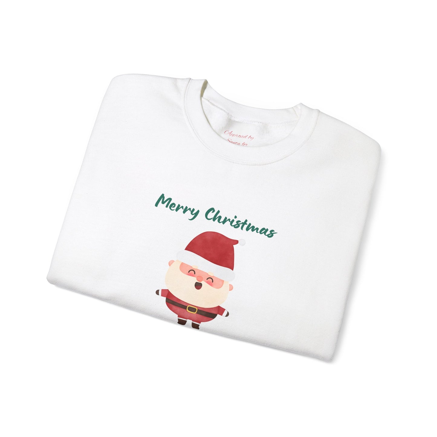 Unisex Heavy Blend Crewneck Sweatshirt Merry Christmas Ho Ho Ho with Happy Santa 🎅🎨✨