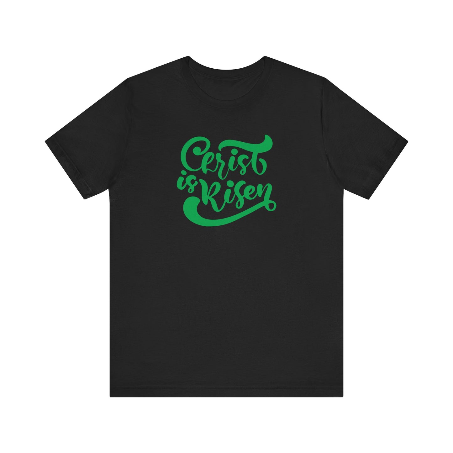 Unisex Jersey Short Sleeve Tee Easter 'Christ is Risen' Green Print