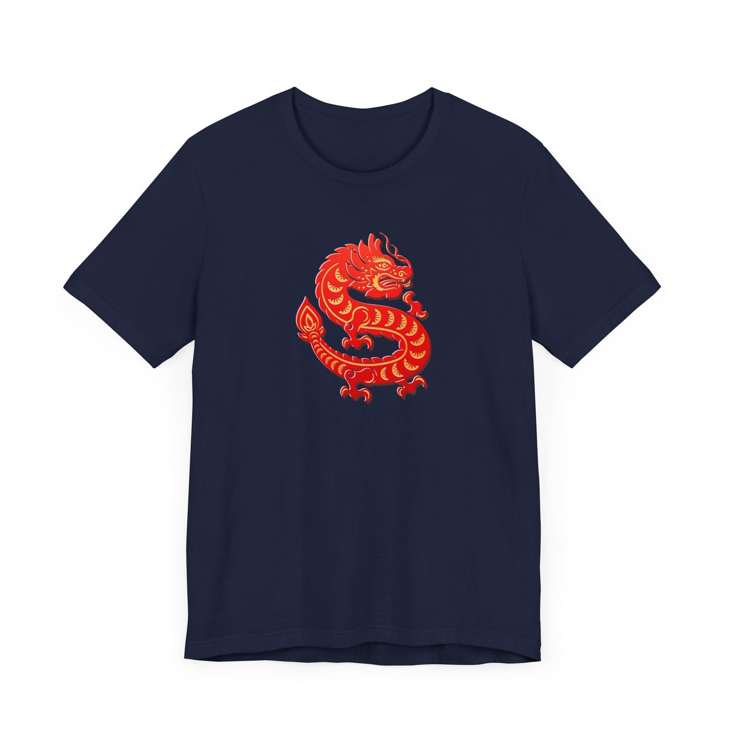 Unisex Jersey Short Sleeve Tee Dragon Magic Chinese New Year Red & Yellow