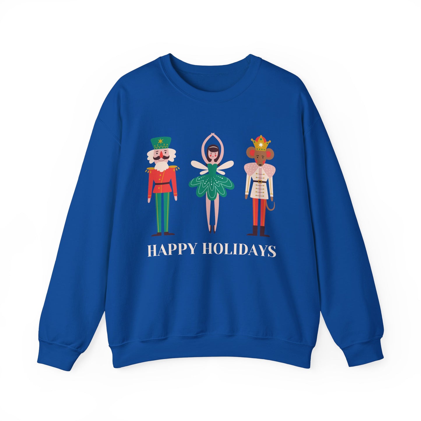 Unisex Heavy Blend Crewneck Sweatshirt Happy Holidays Nutcracker 🎄✨