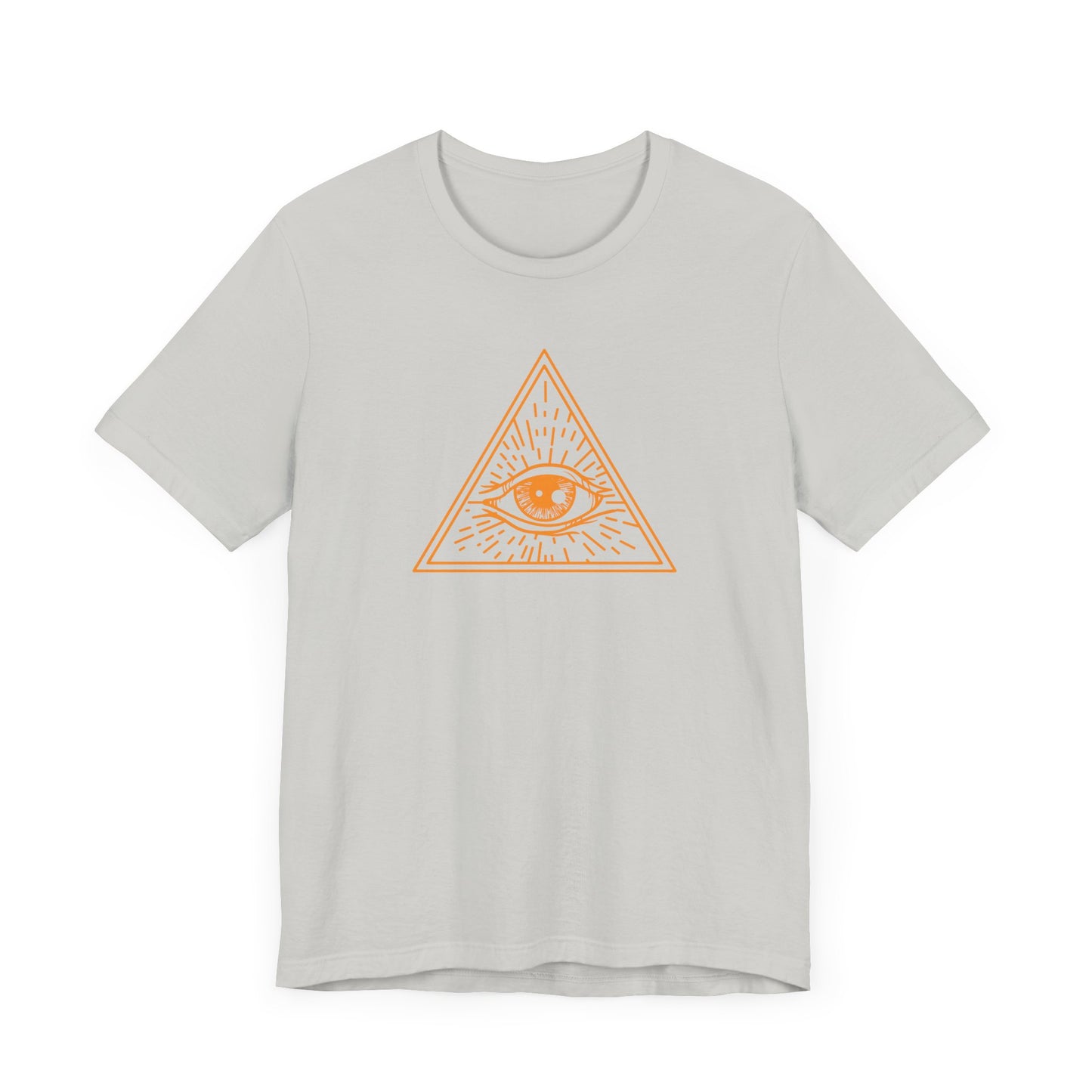 Unisex Jersey Short Sleeve Tee "Eye of Providence" All Seeing Eye Orange Print