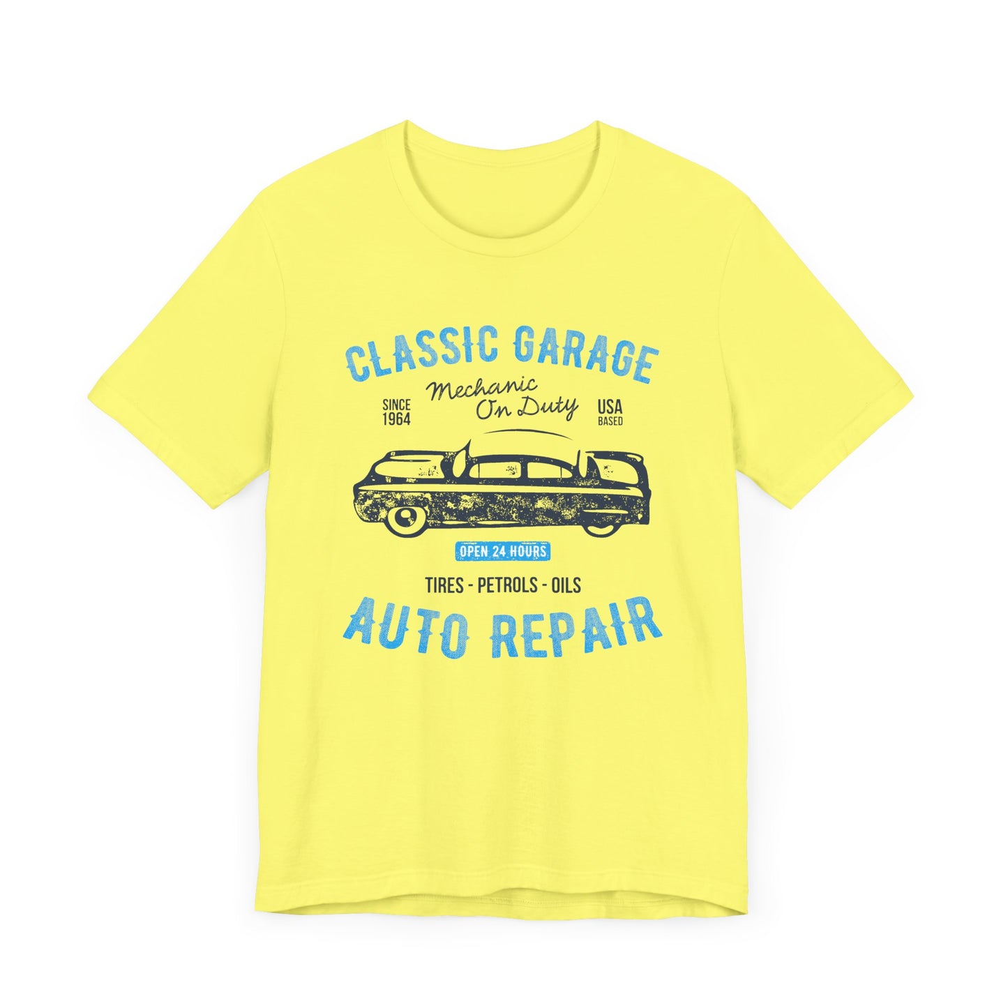 Unisex Jersey Short Sleeve Tee Classic Garage Auto Repair Blue Print