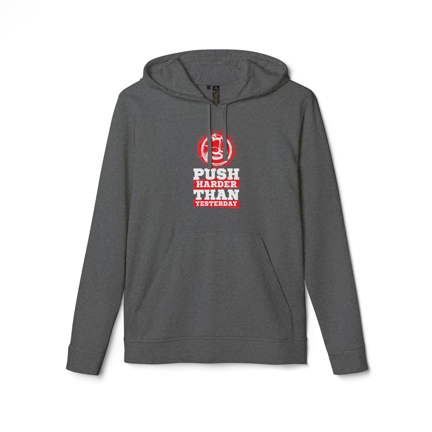 Push Harder Than Yesterday Adidas Unisex Cozy Fleece Hoodie