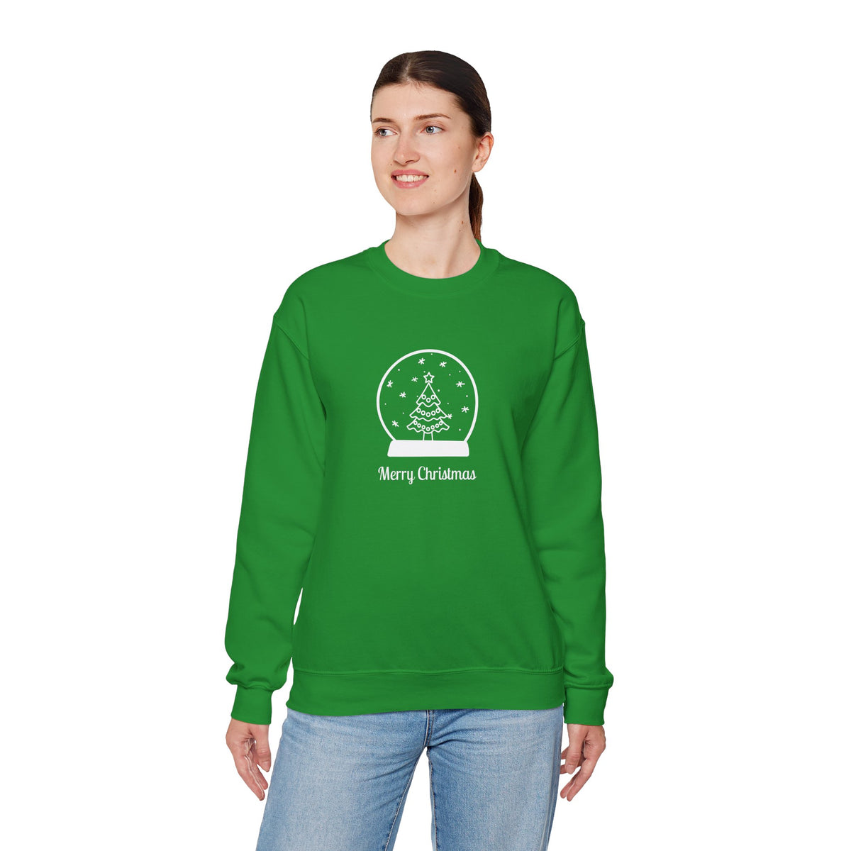 Snow Globe with Merry Christmas 🎄❄️✨ Unisex Heavy Blend Crewneck Sweatshirt