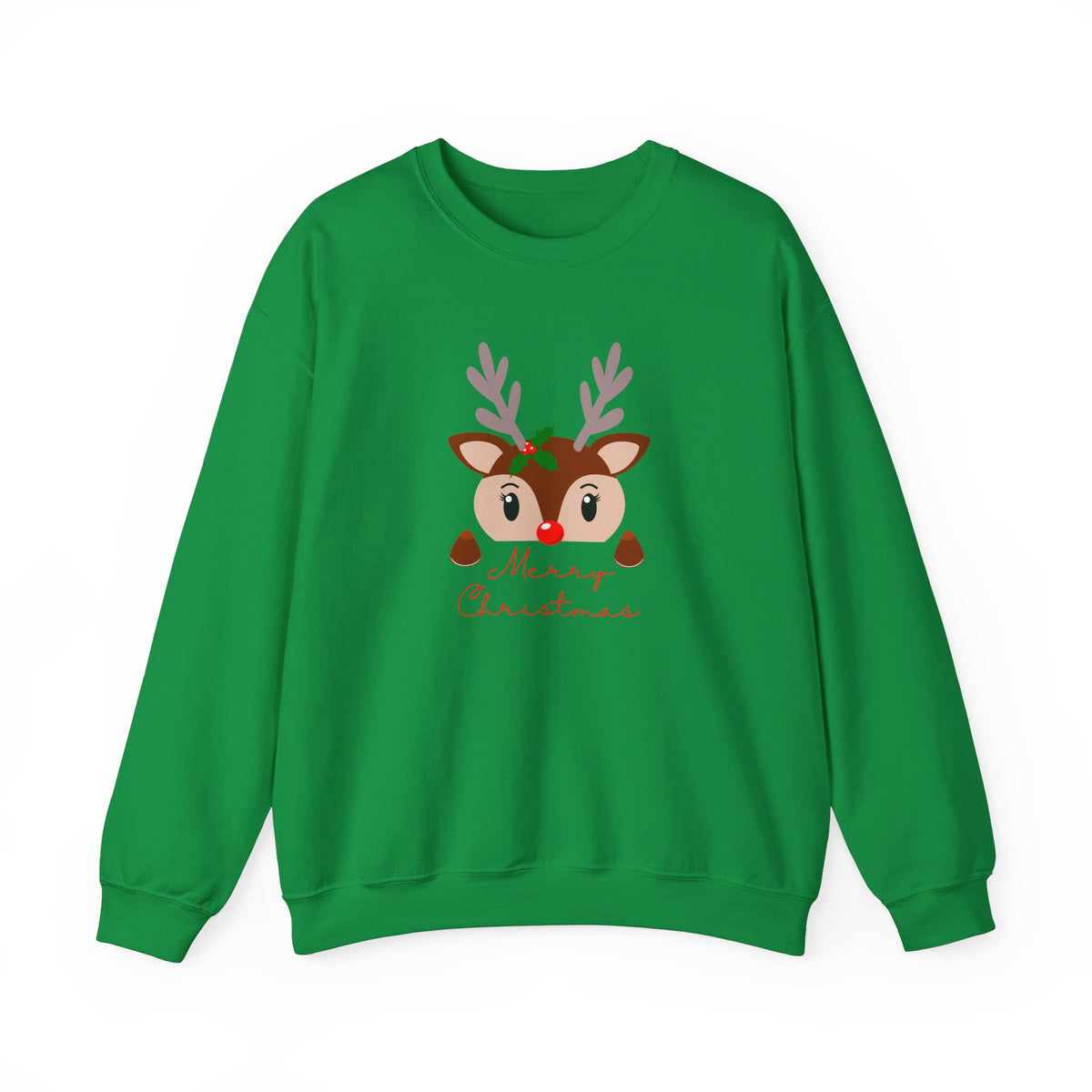 Unisex Heavy Blend Crewneck Sweatshirt Adorable Baby Deer Merry Christmas 🎄🦌✨