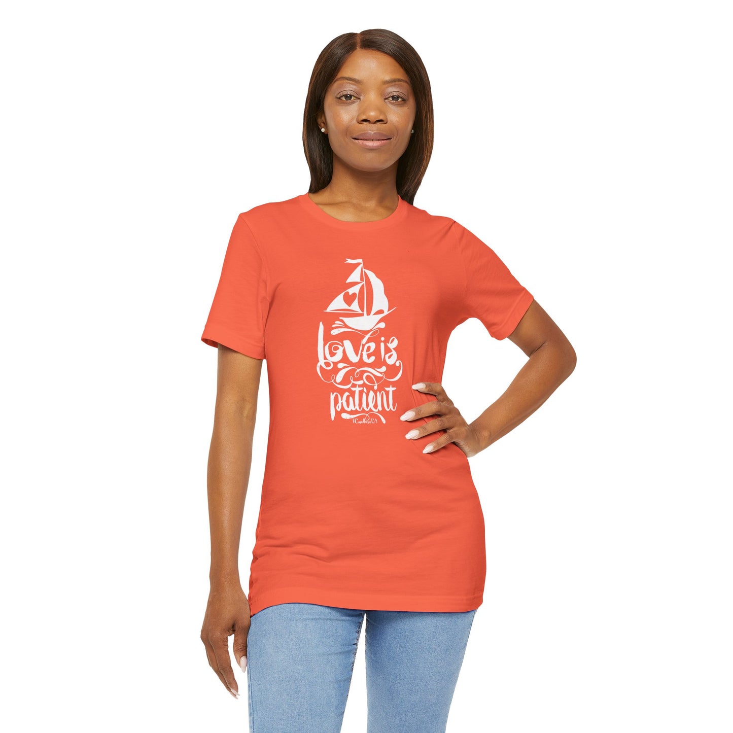 Love Is Patient Corinthians 13:4 Unisex Jersey Short Sleeve Tee