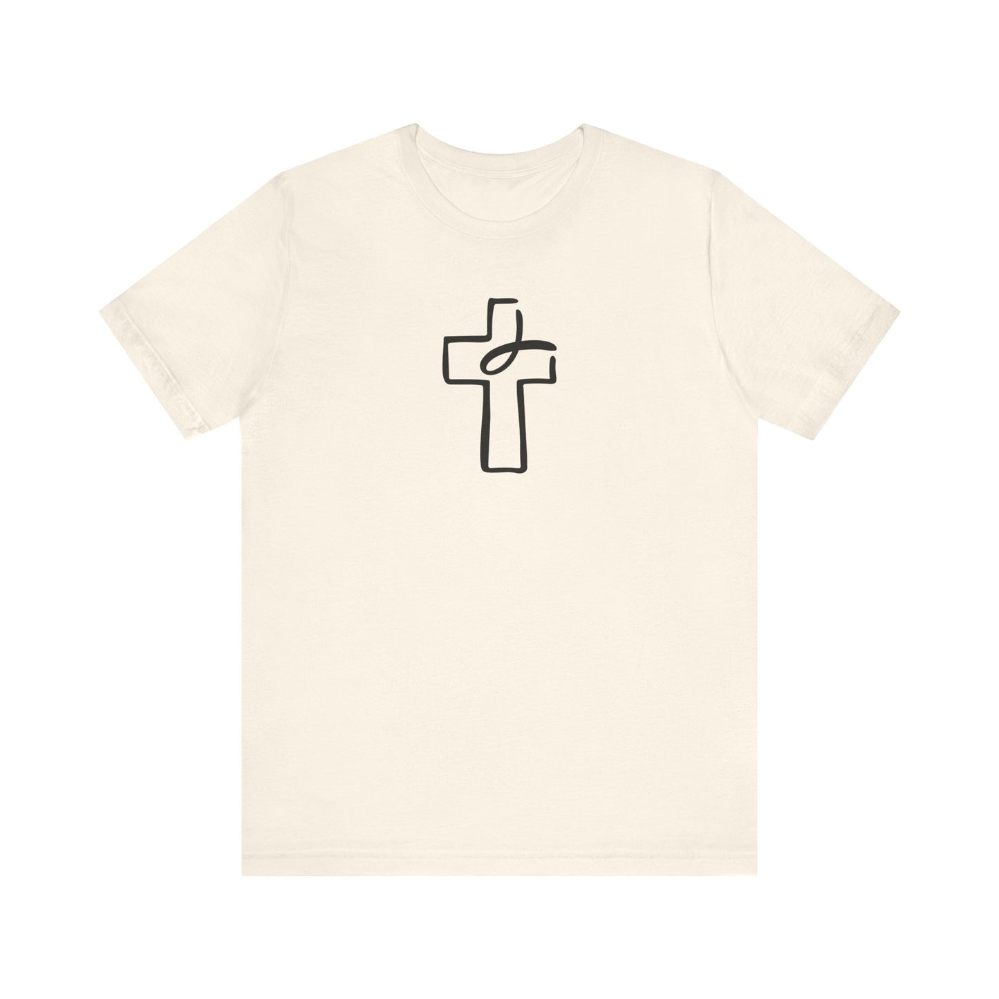 Unisex Jersey Short Sleeve Tee Crucifix Ichthys "Jesus Fish" Black Print