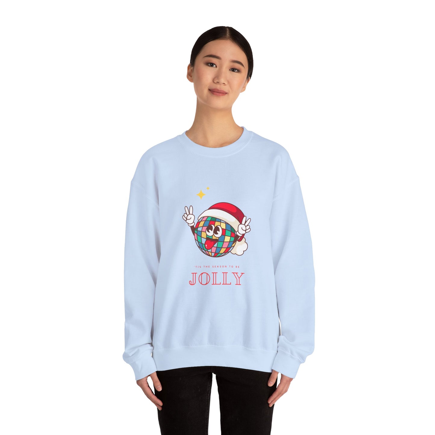 Unisex Heavy Blend Crewneck Sweatshirt Disco Ball Santa Hat 🎉🎅✨