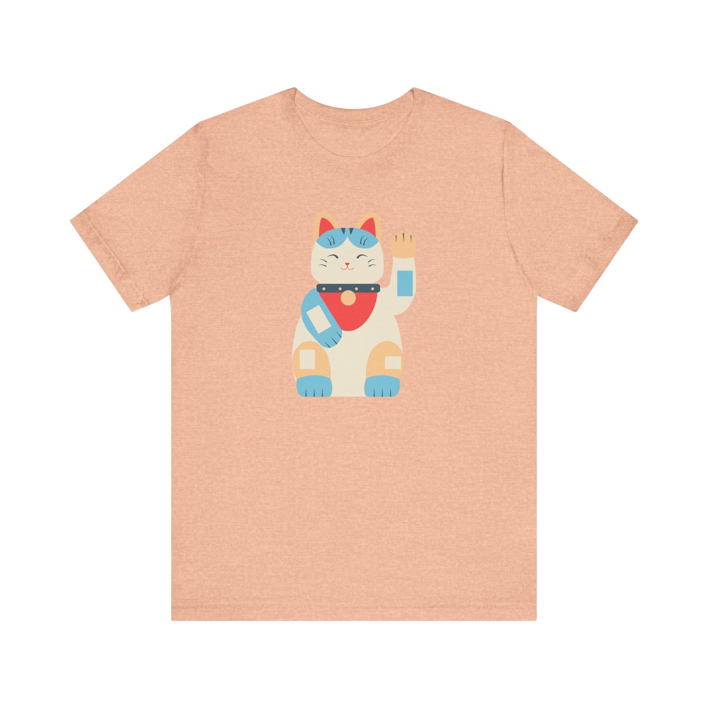 Unisex Jersey Short Sleeve Tee Good Vibes With Maneki-Neko Cat