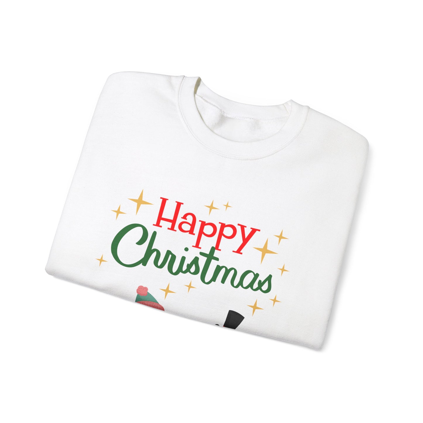 Unisex Heavy Blend Crewneck Sweatshirt Happy Christmas with Penguins 🎄🐧✨