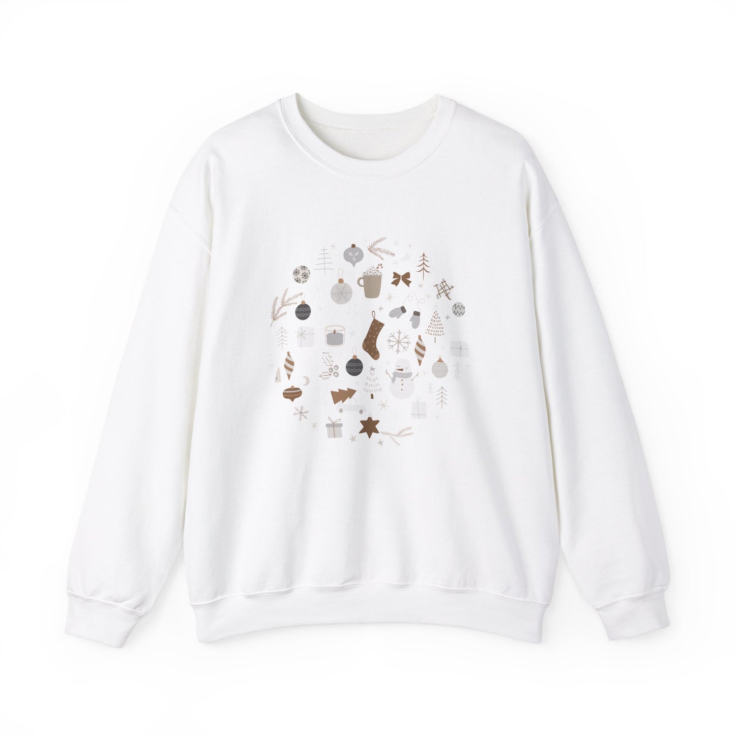 Unisex Heavy Blend Crewneck Sweatshirt Festive Holiday Round Collage 🎄☃️❄️