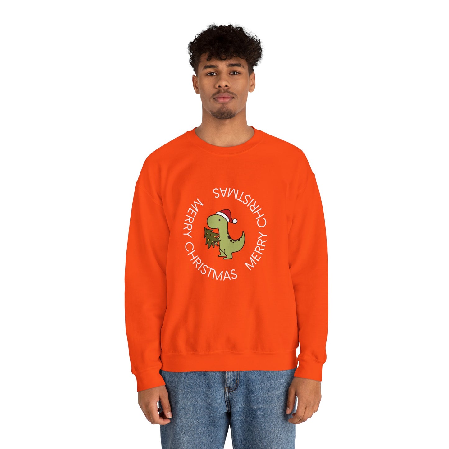 Dino-Merry Christmas 🎄🦖🎅 Unisex Heavy Blend Crewneck Sweatshirt