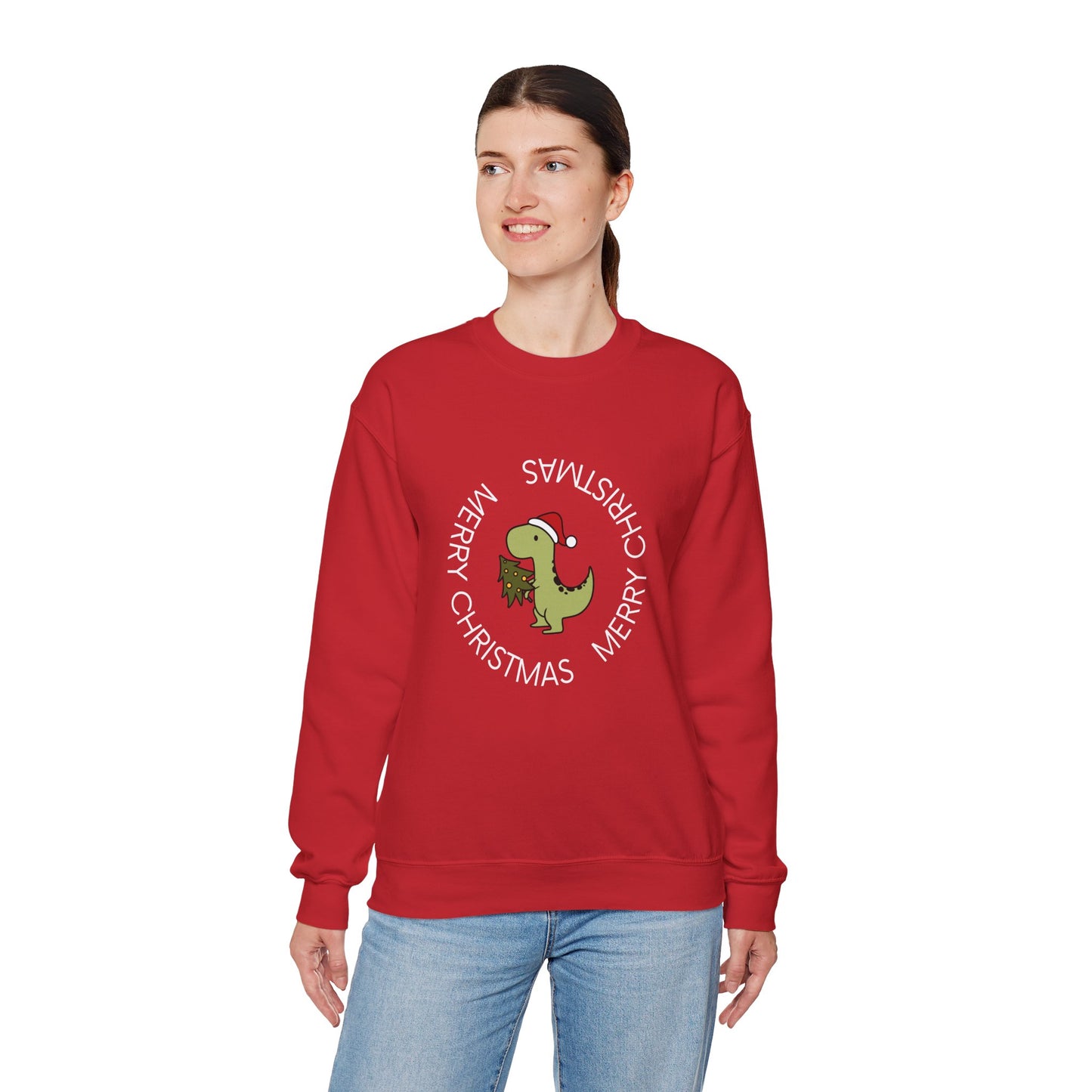 Dino-Merry Christmas 🎄🦖🎅 Unisex Heavy Blend Crewneck Sweatshirt