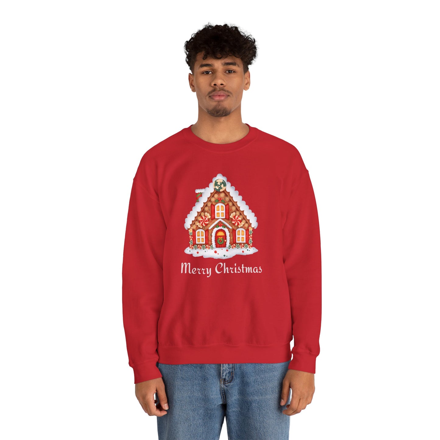 Christmas Gingerbread House 🎄🍬✨ Unisex Heavy Blend Crewneck Sweatshirt