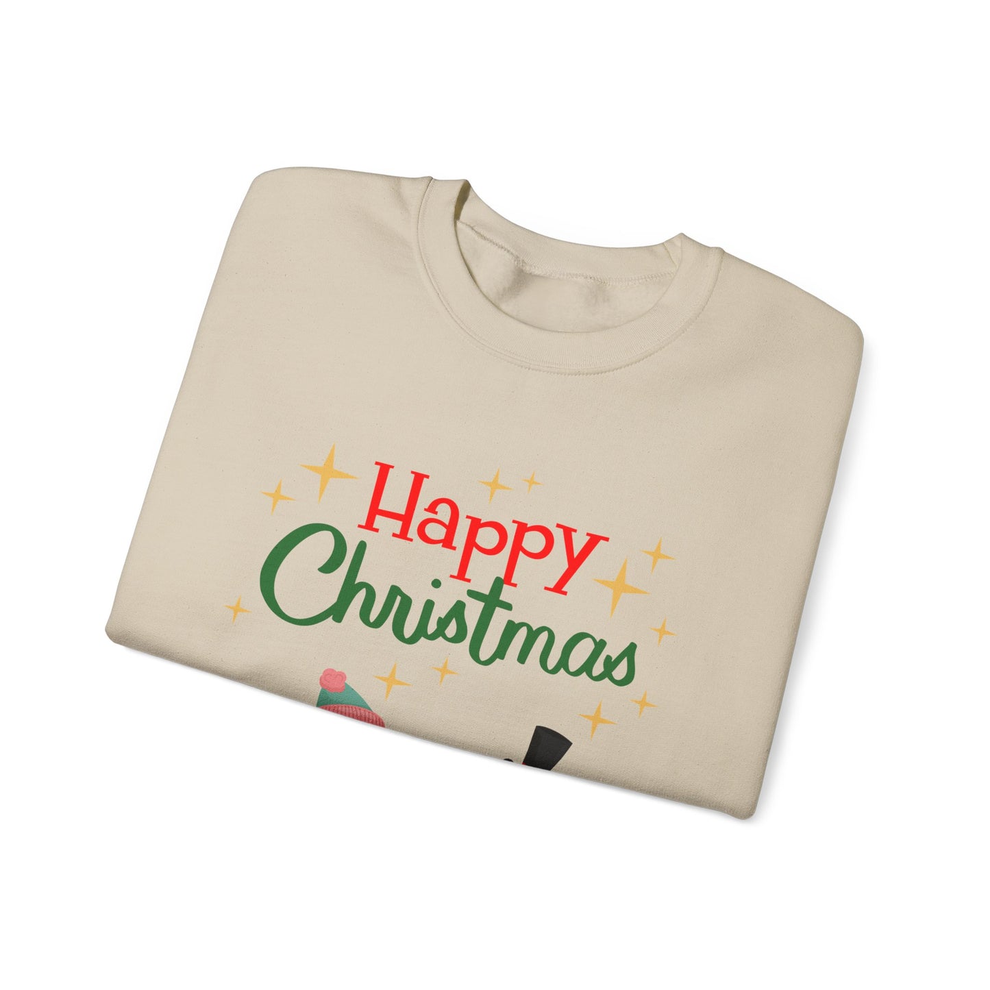Unisex Heavy Blend Crewneck Sweatshirt Happy Christmas with Penguins 🎄🐧✨