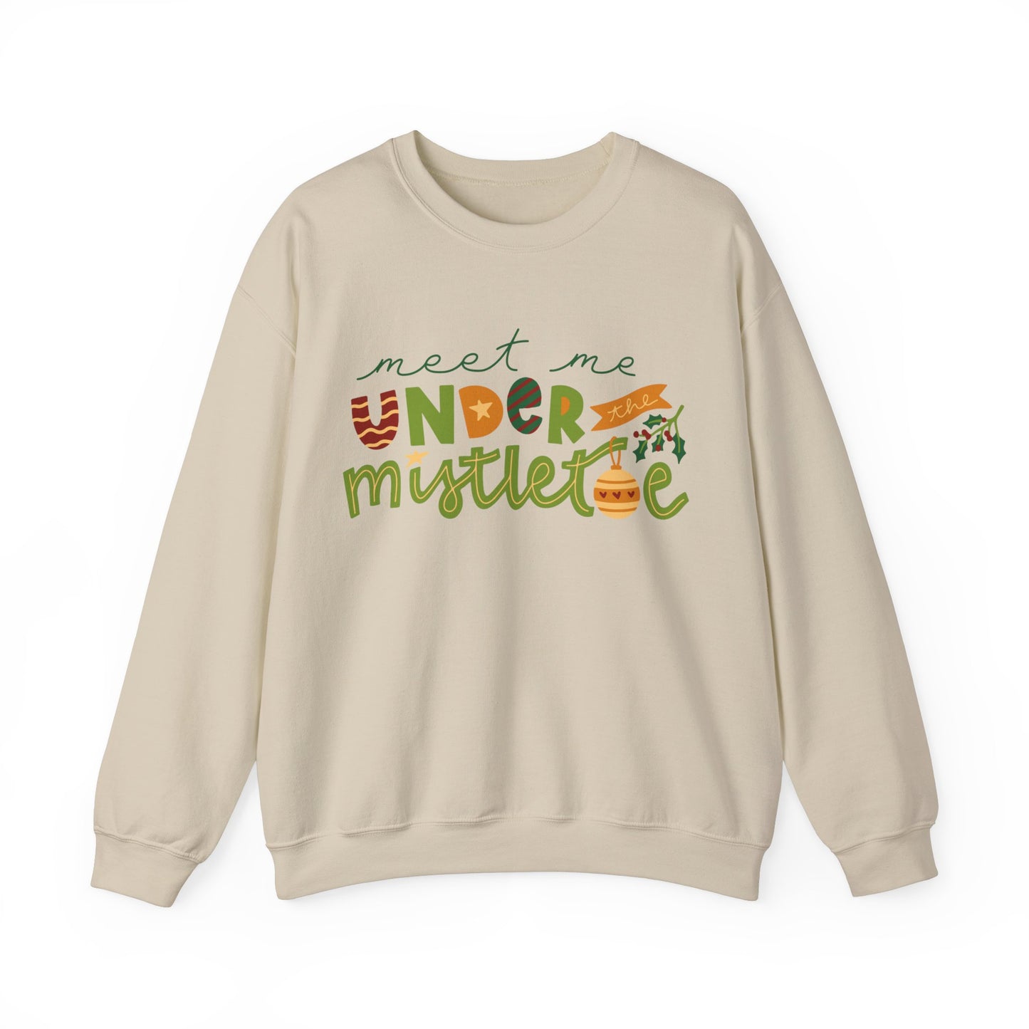 Unisex Heavy Blend Crewneck Sweatshirt Meet Me Under The Mistletoe 🎄💋✨