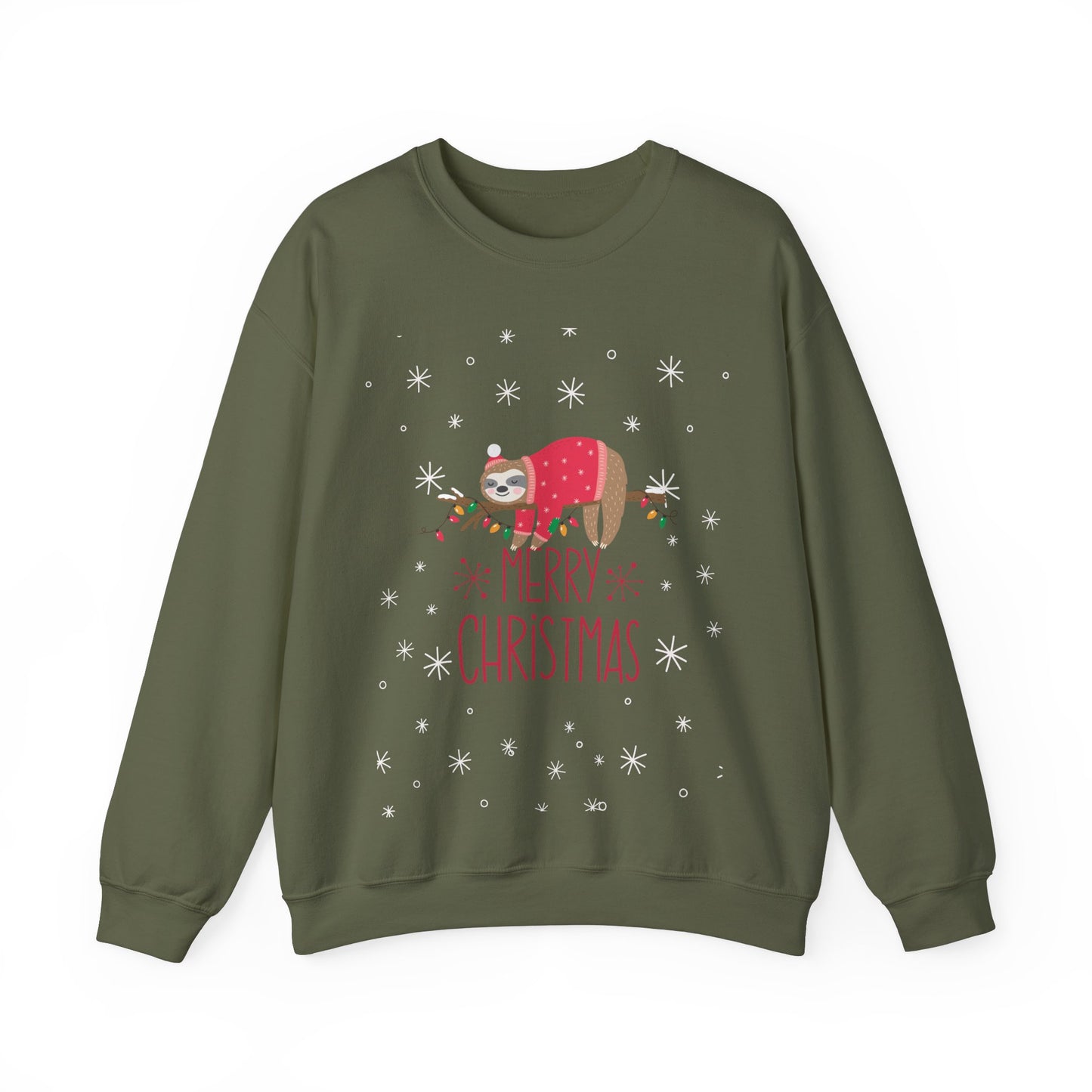 Merry Christmas Sloth 🎄🦥✨ Unisex Heavy Blend Crewneck Sweatshirt