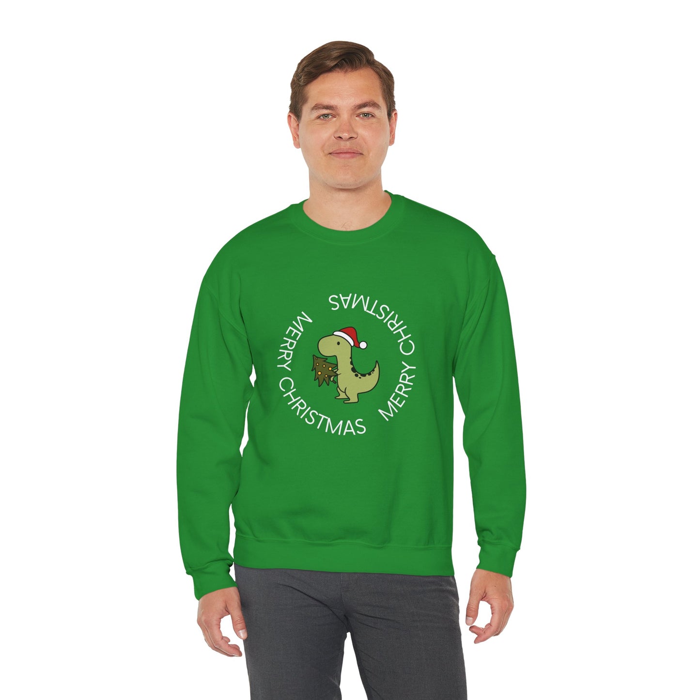 Dino-Merry Christmas 🎄🦖🎅 Unisex Heavy Blend Crewneck Sweatshirt