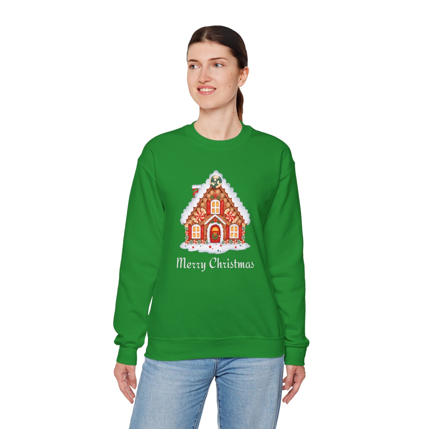 Christmas Gingerbread House 🎄🍬✨ Unisex Heavy Blend Crewneck Sweatshirt