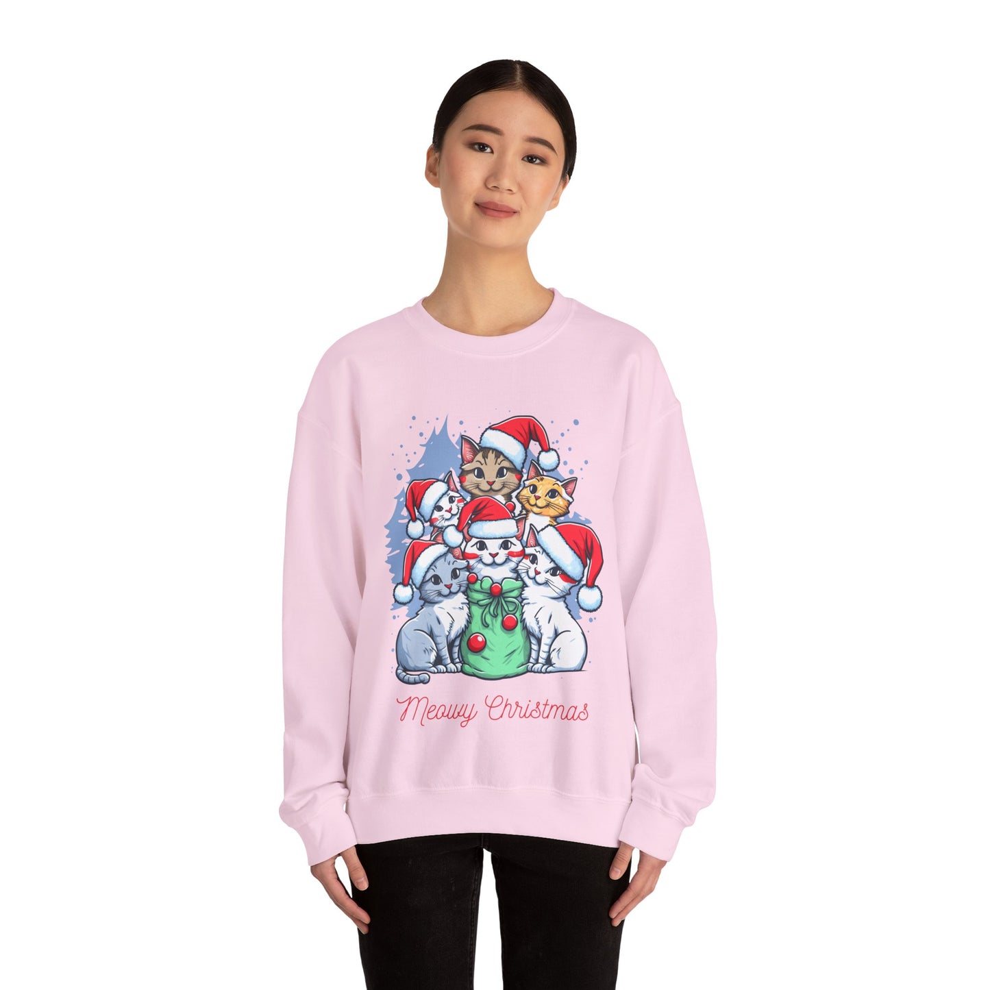 Unisex Heavy Blend Crewneck Sweatshirt Meowy Christmas 🎅🐾✨