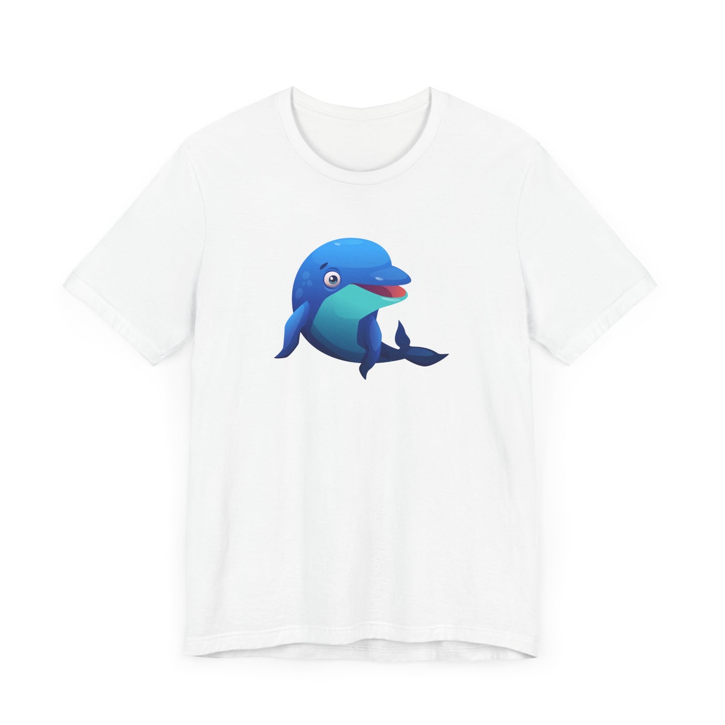 Unisex Jersey Short Sleeve Tee Ride the Wave of Cuteness with Our Happy Blue Dolphin