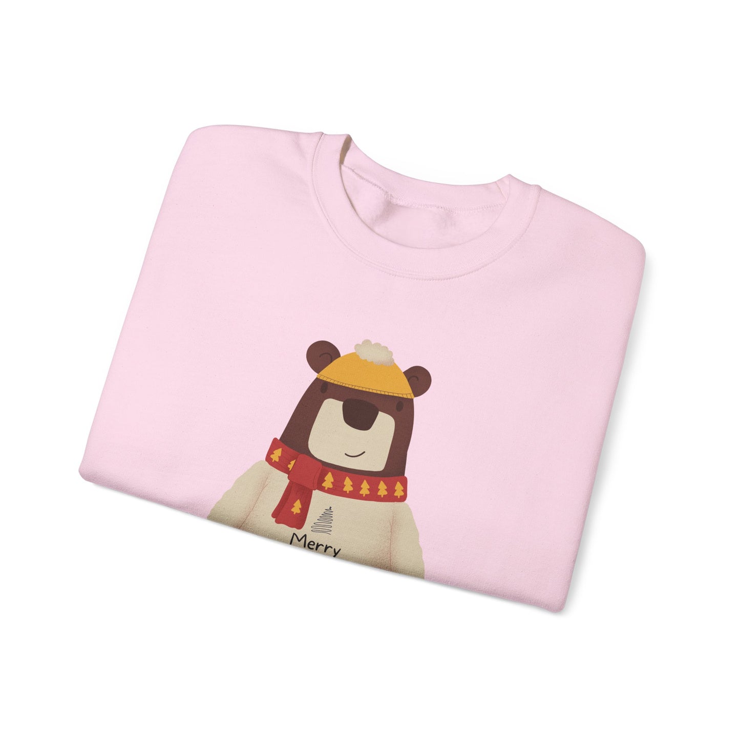 Unisex Heavy Blend Crewneck Sweatshirt Festive Bear in Sweater & Scarf 🎄🐻❤️