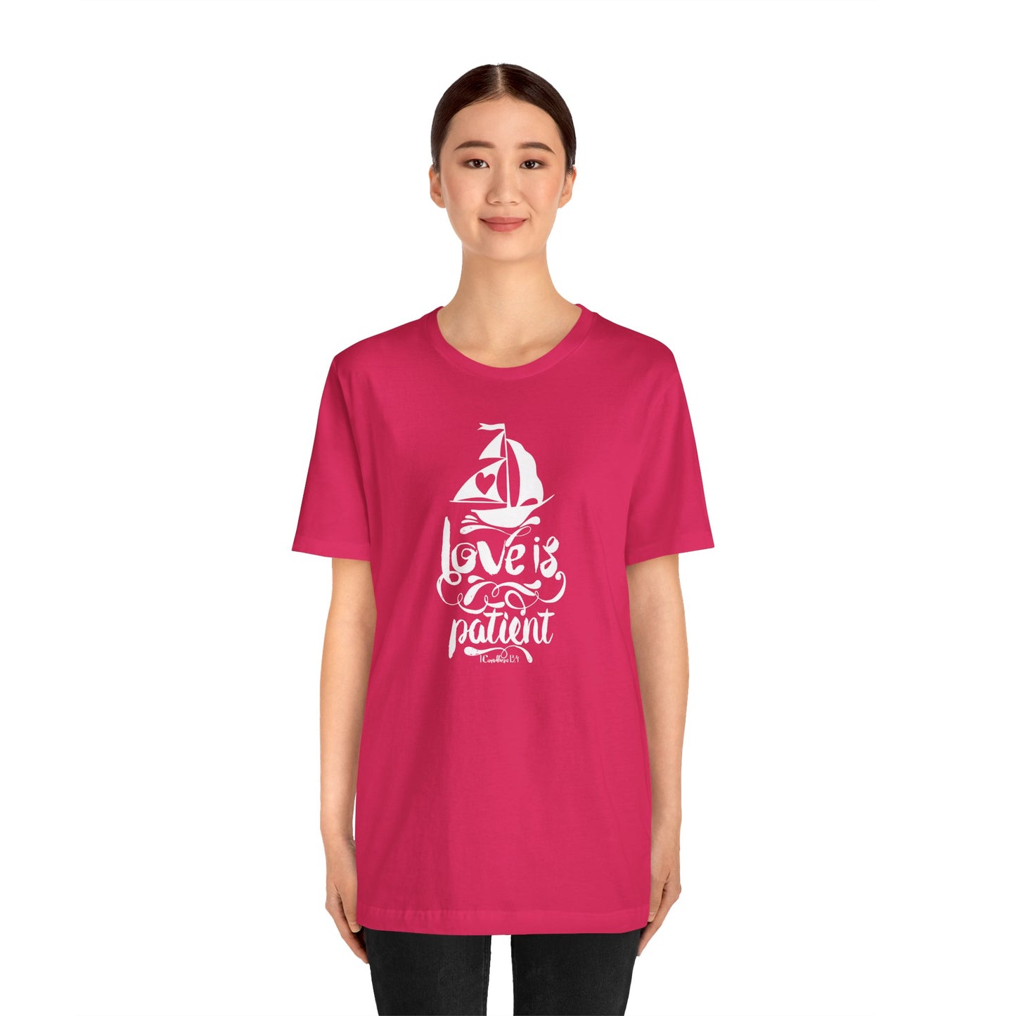 Love Is Patient Corinthians 13:4 Unisex Jersey Short Sleeve Tee