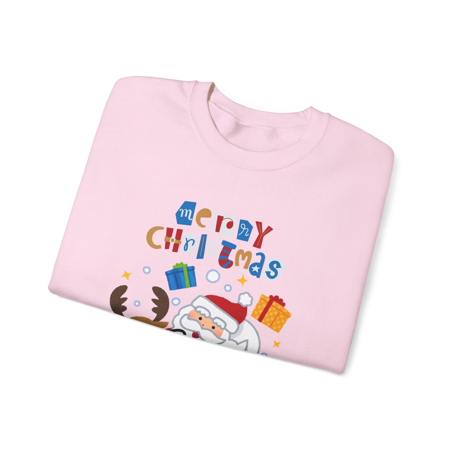 Unisex Heavy Blend Crewneck Sweatshirt Santa & Reindeer Merry Christmas 🎅🦌✨