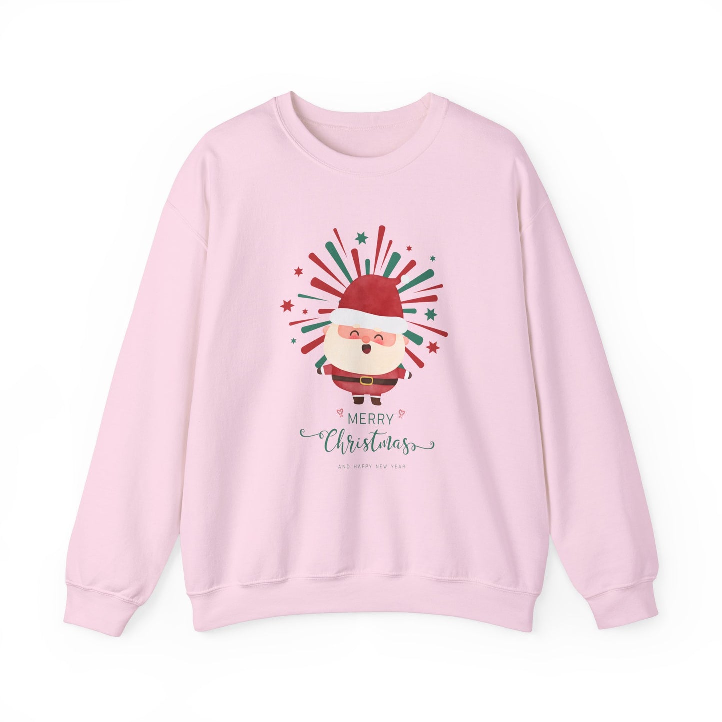 Unisex Heavy Blend Crewneck Sweatshirt Merry Christmas & Happy New Year with Santa 🎅🎉✨