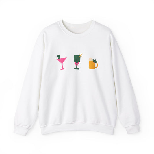 Unisex Heavy Blend Crewneck Sweatshirt Cheers to the Holidays! 🍸🍷🍺✨