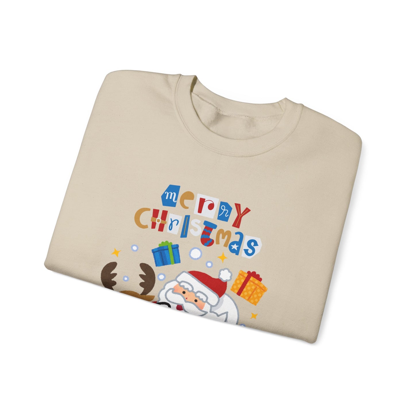 Unisex Heavy Blend Crewneck Sweatshirt Santa & Reindeer Merry Christmas 🎅🦌✨