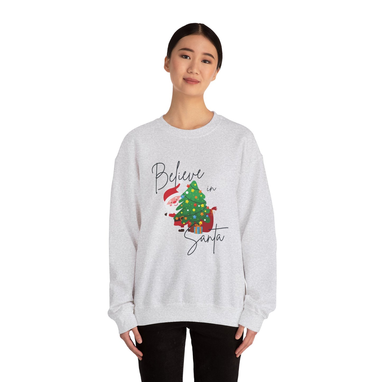 Unisex Heavy Blend Crewneck Sweatshirt Believe In Santa 🎅🎄✨