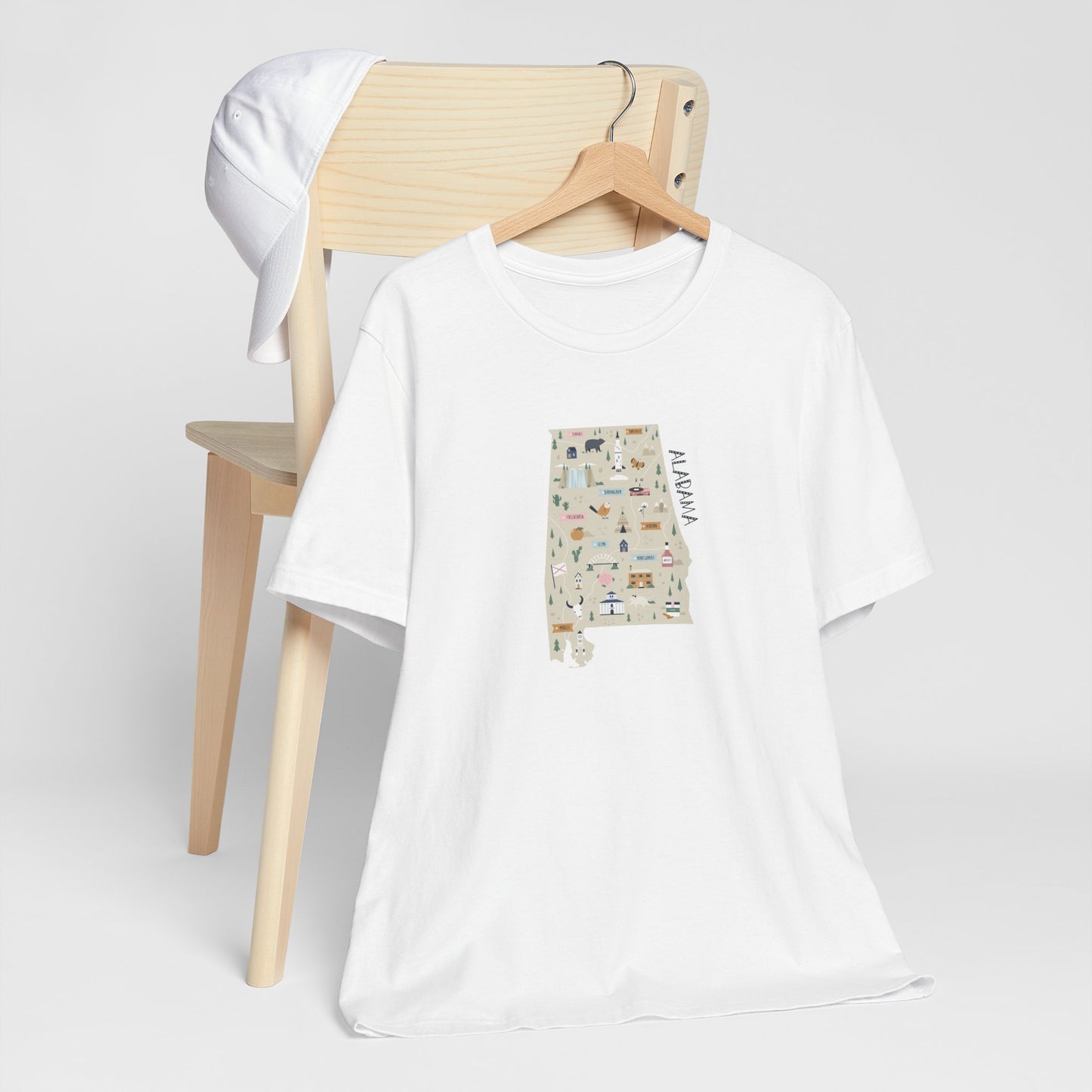 Alabama Map Unisex Jersey Short Sleeve Tee