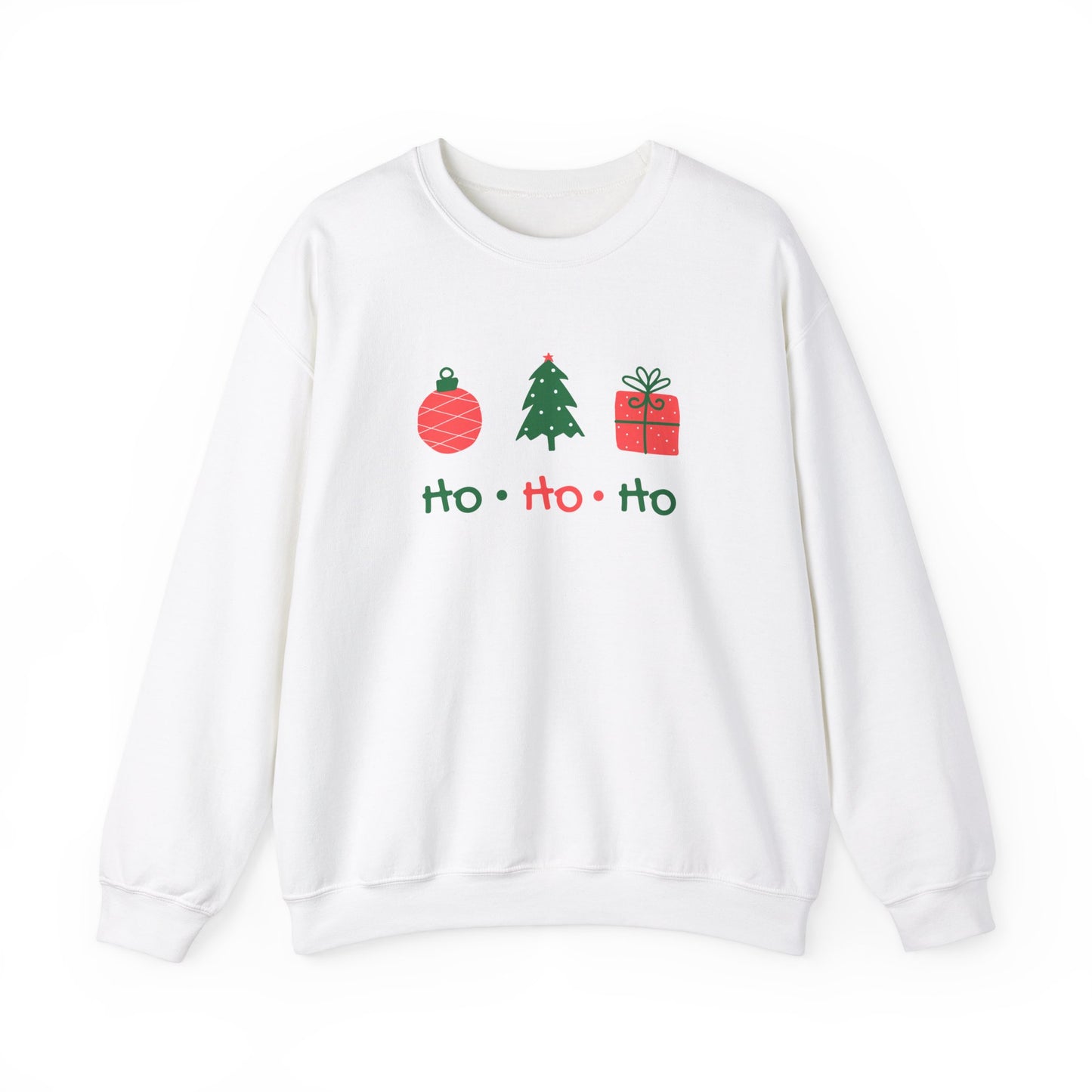 Unisex Heavy Blend Crewneck Sweatshirt Ho Ho Ho with Christmas Elements 🎄🎅✨