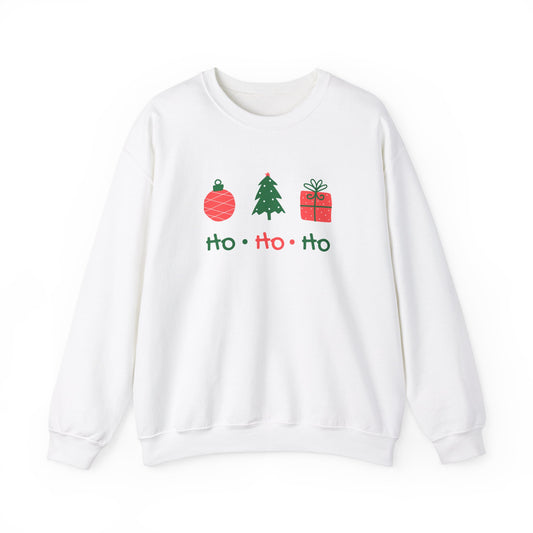 Unisex Heavy Blend Crewneck Sweatshirt Ho Ho Ho with Christmas Elements 🎄🎅✨