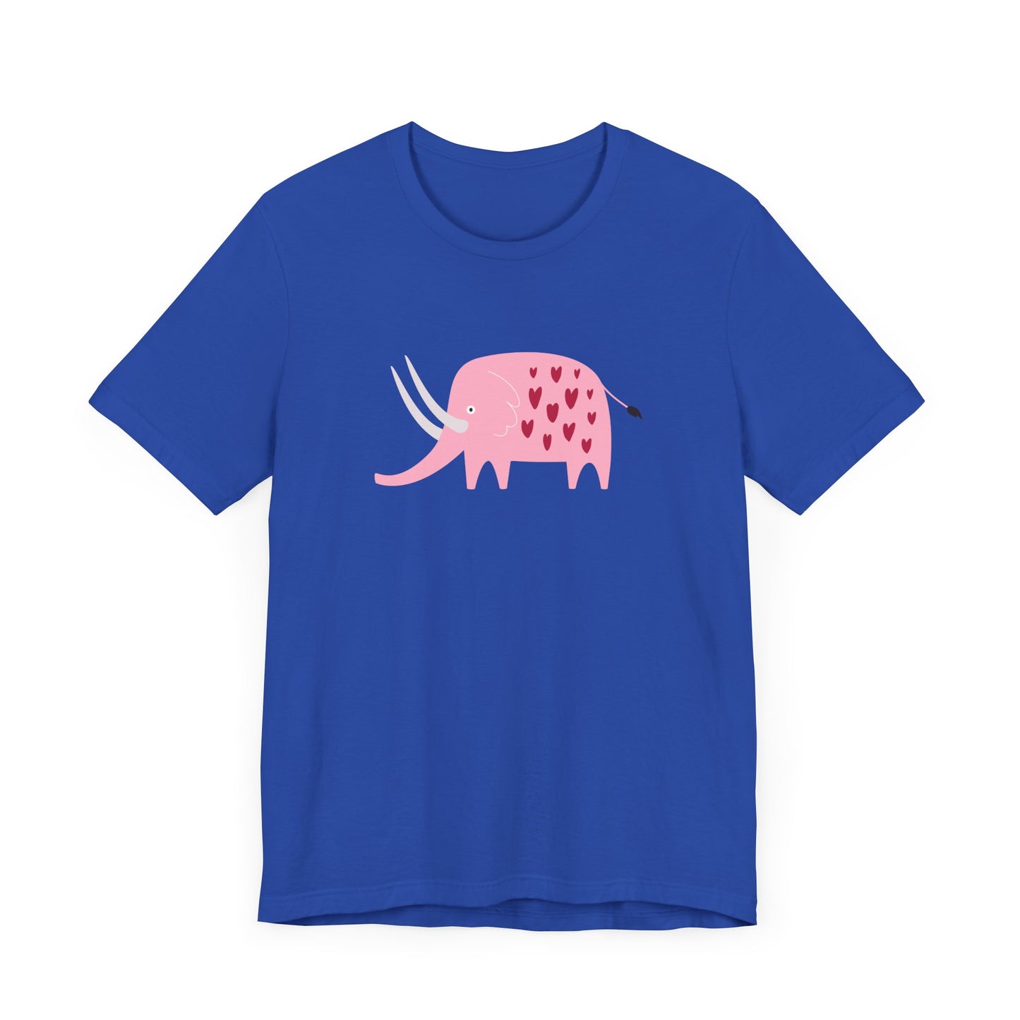 Unisex Jersey Short Sleeve Tee "Lovely Pink Pachyderm" Adorable Elephant with Hearts