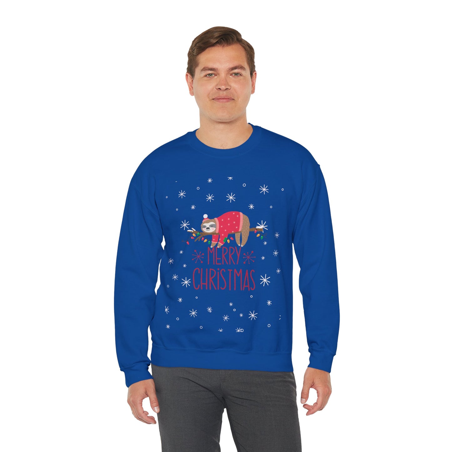 Merry Christmas Sloth 🎄🦥✨ Unisex Heavy Blend Crewneck Sweatshirt