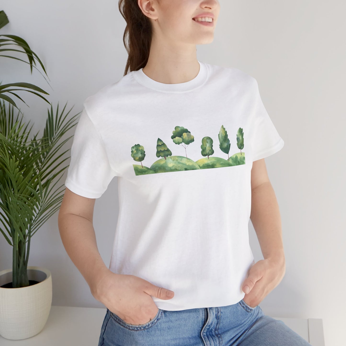 Tree-mendous Green Hills Nature Unisex Jersey Short Sleeve Tee