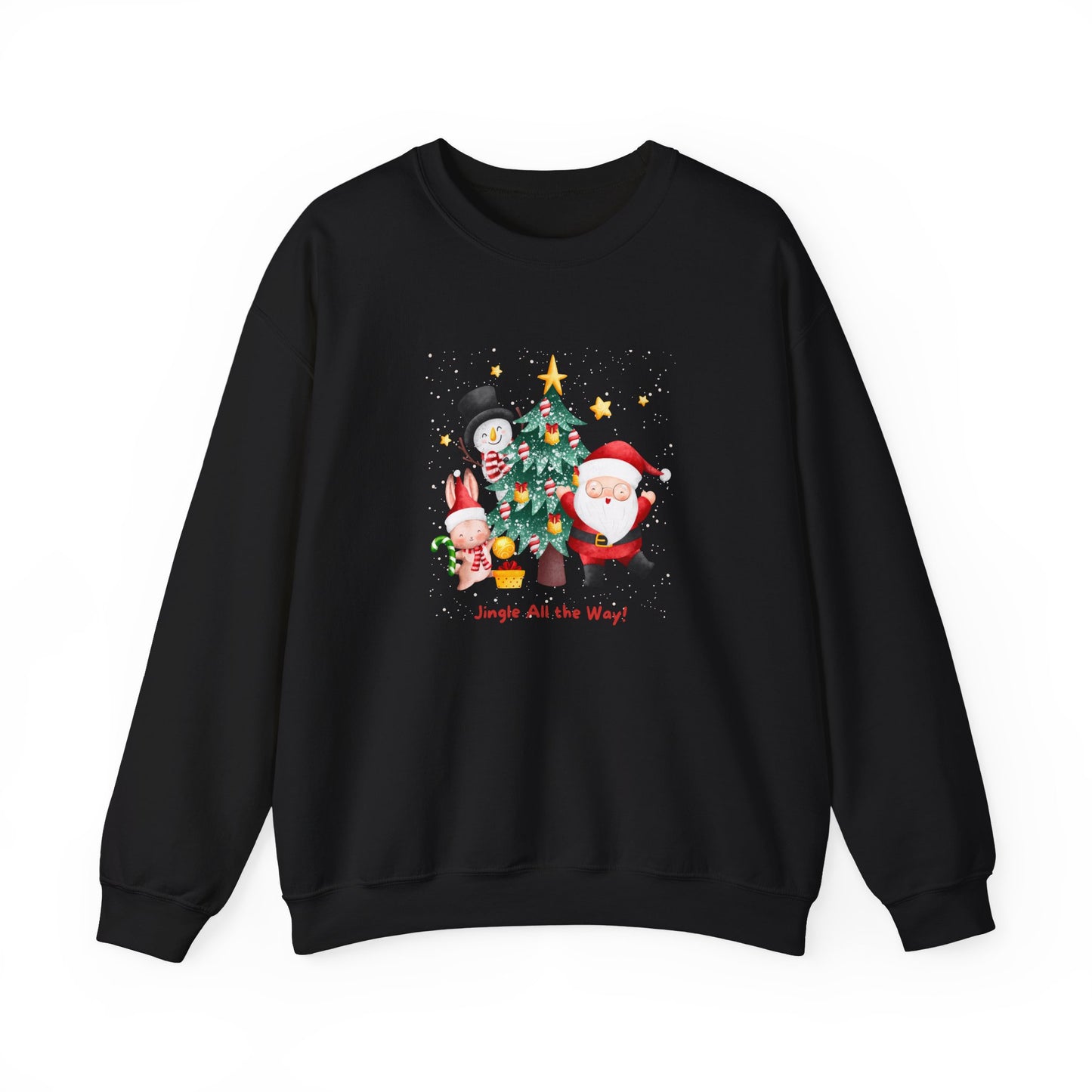 Unisex Heavy Blend Crewneck Sweatshirt Jingle All The Way with Santa and the crew 🎄⛄️✨