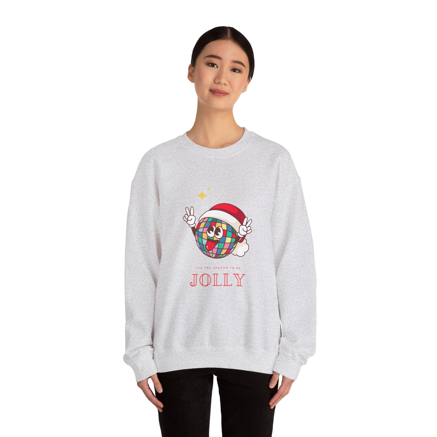 Unisex Heavy Blend Crewneck Sweatshirt Disco Ball Santa Hat 🎉🎅✨