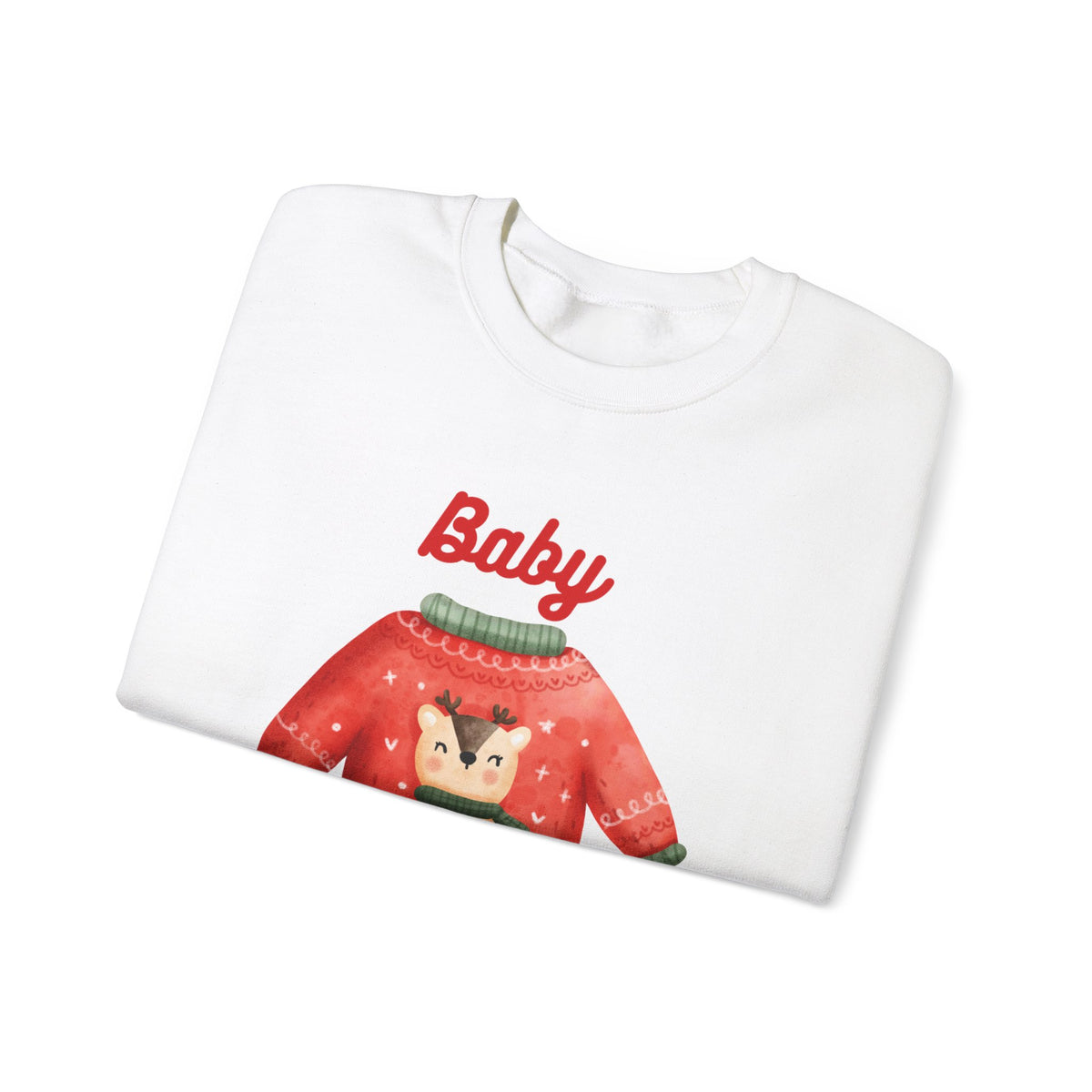 Unisex Heavy Blend Crewneck Sweatshirt Baby It's Cold Outside Reindeer 🎄❄️❤️