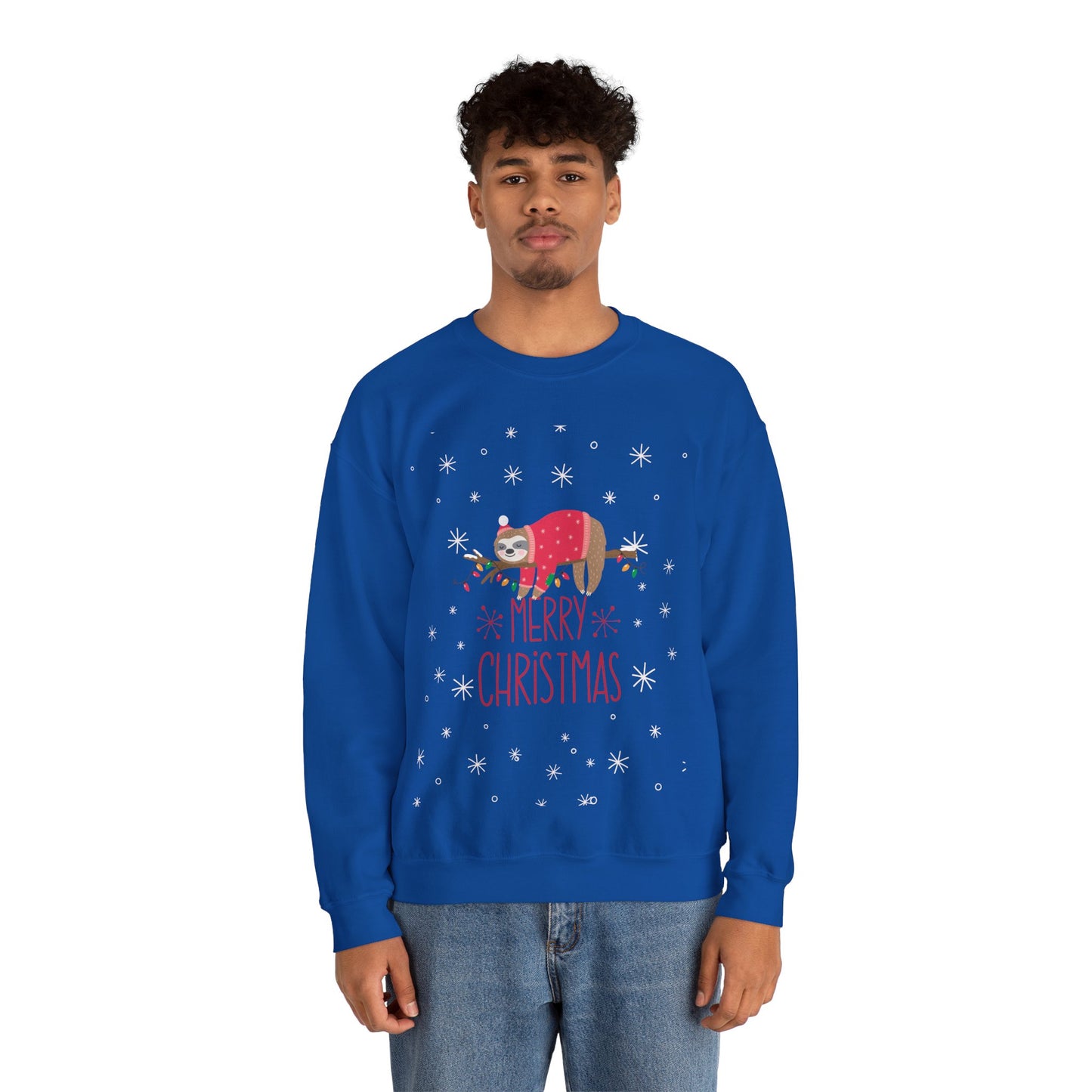 Merry Christmas Sloth 🎄🦥✨ Unisex Heavy Blend Crewneck Sweatshirt
